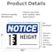 Signmission Height _ Sign With Symbol, 10 in W x Rectangle, Vinyl Decal OS-2PACK-NS-D-710-L-13452 - alternate 6